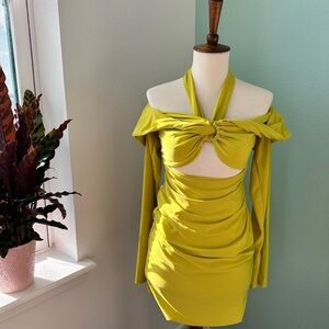 Off-Shoulder Yellow Dress